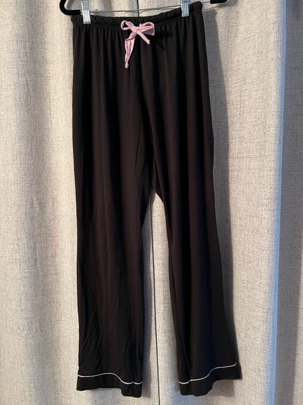 Born Black Lounge Pants with Pink Drawstring Accent